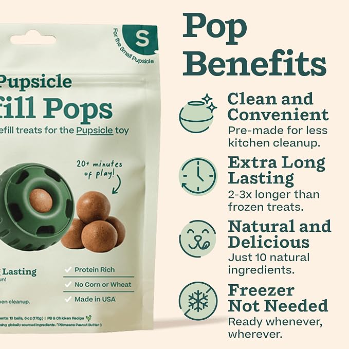 WOOF Starter Pack Dog Treat Toy for Small Dogs 10-25 lbs | Long-lasting enrichment kit, Pupsicle toy included, reusable treat mold, chicken Pops, DIY frozen treats