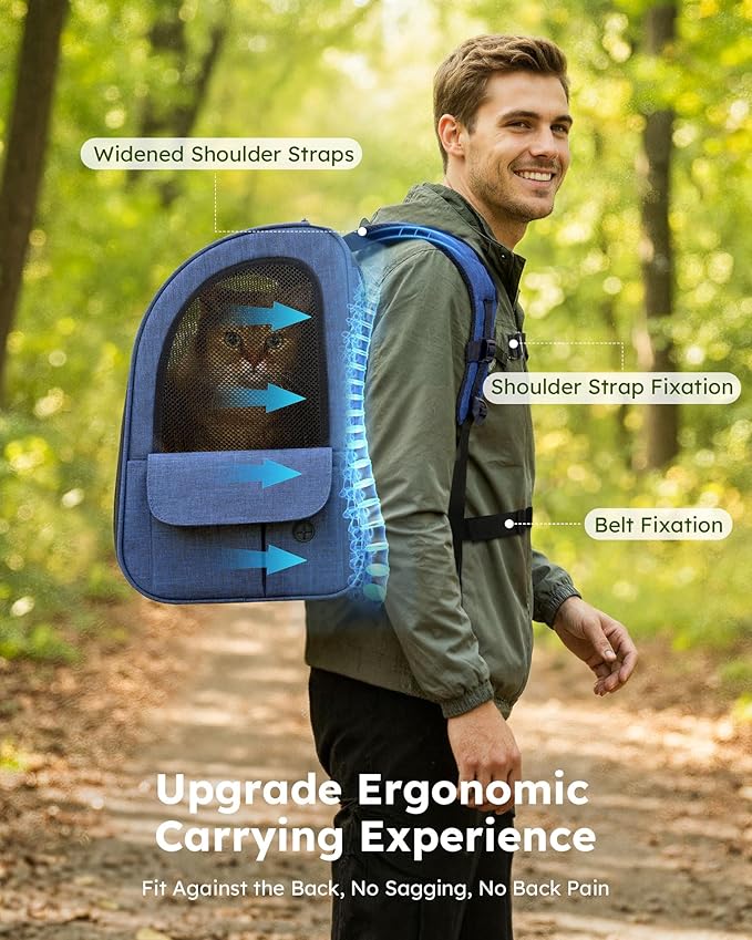 pecute Cat Carrier Backpack Expandable, Cat Backpack with Breathable Window
