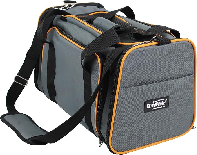 EliteField Expandable Soft Pet Carrier (3 Year Warranty, Airline Approved), Multiple Sizes and Colors Available (20" L x 12" W x 11" H, Gray)