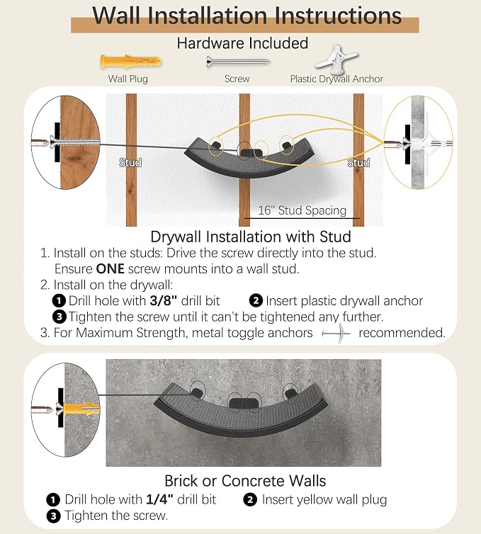 Wall Mounted Curved Cat Hammock with Grey Sisal Pad – Scratch-Friendly Cat Nest Perch for Wall – Large Floating Bed for Indoor Cats