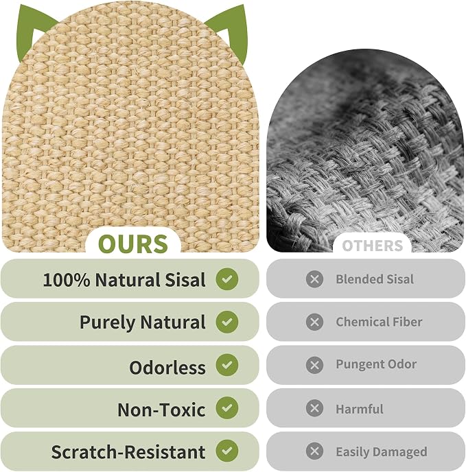 HOTEAGLE Cat Scratcher Bed for Indoor Cats, Upgraded Thicken Support Rods | Sisal Pet Chair Lounger, Ideal for Single Cats/Bunny/Puppy, Place Living Room/Bedroom/Couch