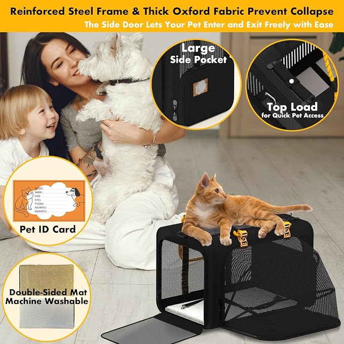 PAWZIDEA Double Pet Stroller with 2 Detachable Carrier, Lightweight Portable Travel Crate & Car Seat Combo & TSA-Approved Expandable Carrier, Foldable Jogger Stroller for 2–4 Cats or Small/Medium Dogs