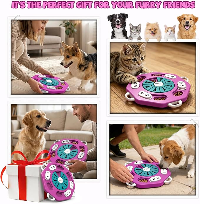 YINEYA Dog Puzzle Toy, Enrichment Toys for Dogs Training IQ & Treat Brain Games, Dog Toys to Keep Them Busy, Mental Stimulation for Dogs, Puppy Toy for Treat Dispensing, Puzzle for Small, Medium, Cats