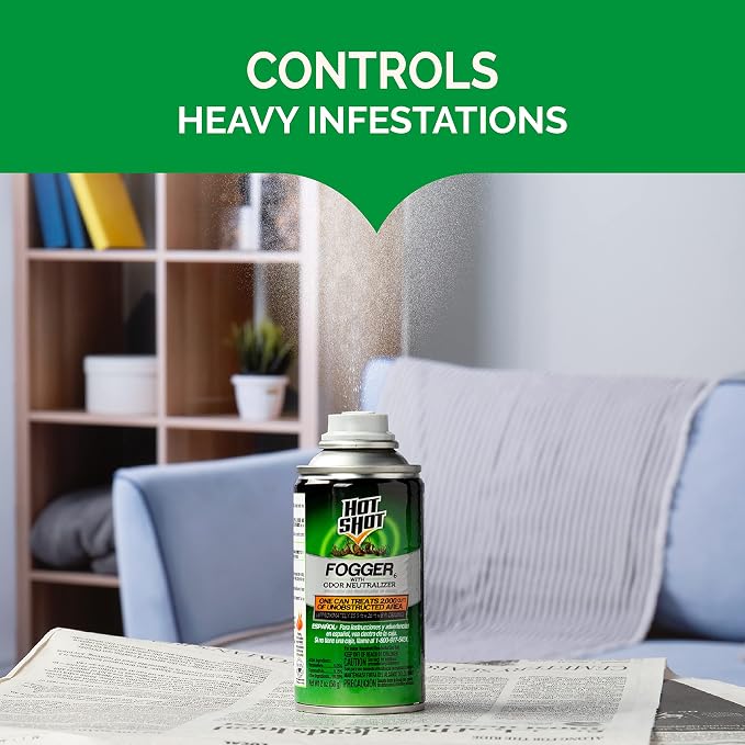 Hot Shot Pest Control Fogger, Kills Roaches, Ants, Spiders & Other Insects On Contact, Controls Heavy Infestations Indoors, 6 Pack