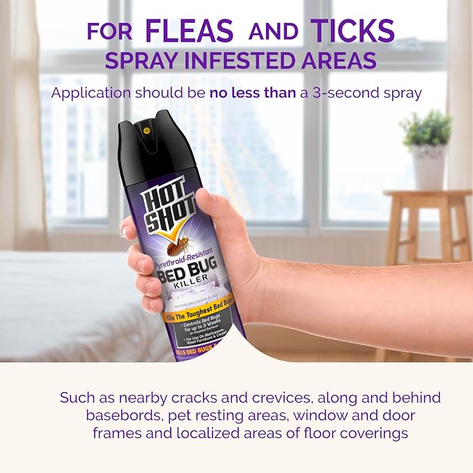 Hot Shot Bed Bug Killer Aerosol, Bed Bug Treatment, 17.5 oz
