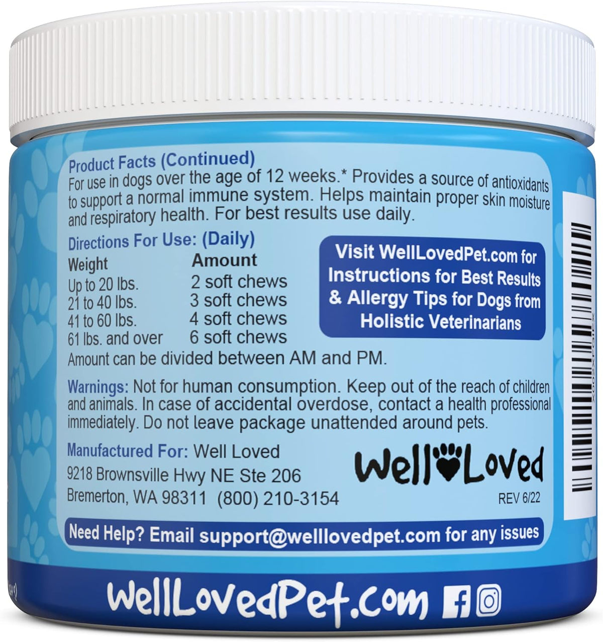 Dog Allergy Chews - Dog Allergy Relief, Itching Skin Relief, Hot Spot Treatment & Seasonal Allergies, Vet Developed, Anti Itch Skin Irritation Treatment, Made in USA, 120 Chews