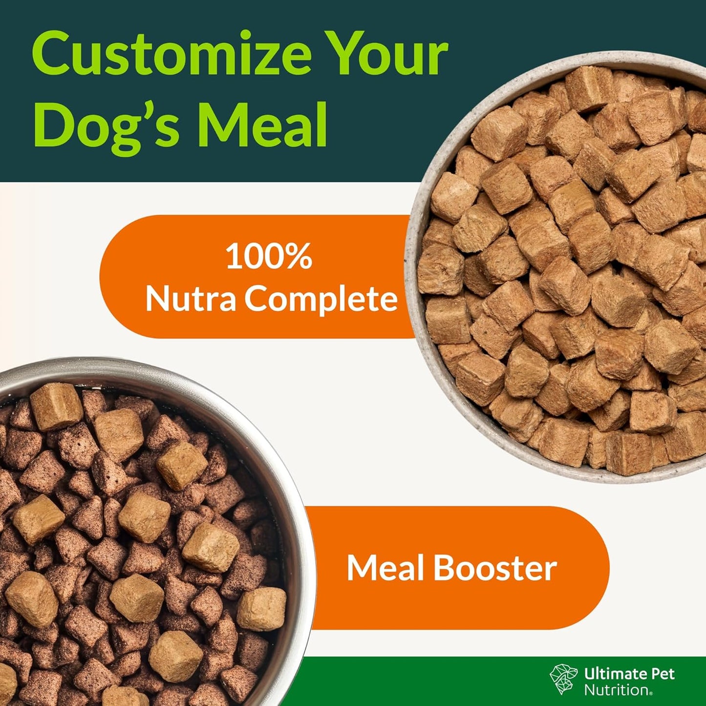 ULTIMATE PET NUTRITION Nutra Complete Bone Broth Infusions, 100% Freeze Dried Raw Veterinarian Formulated Dog Food with Antioxidants Prebiotics and Amino Acids (3 Pound, Bone Broth Duck)