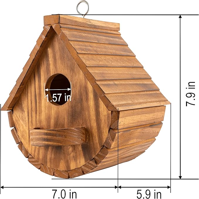 Set of 2 COLEBA Bird Houses for Outside,Outdoor Bird House Bird Families Bluebird Finch Cardinals Hanging Birdhouse for Garden