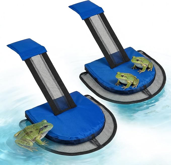 2 Pcs Pool Animal Escape Ramp, Floating Frog Log for Pool & Spa – Small Animal Rescue Platform, Prevents Drowning, Easy Install Floating Ramp Rescues (Blue)