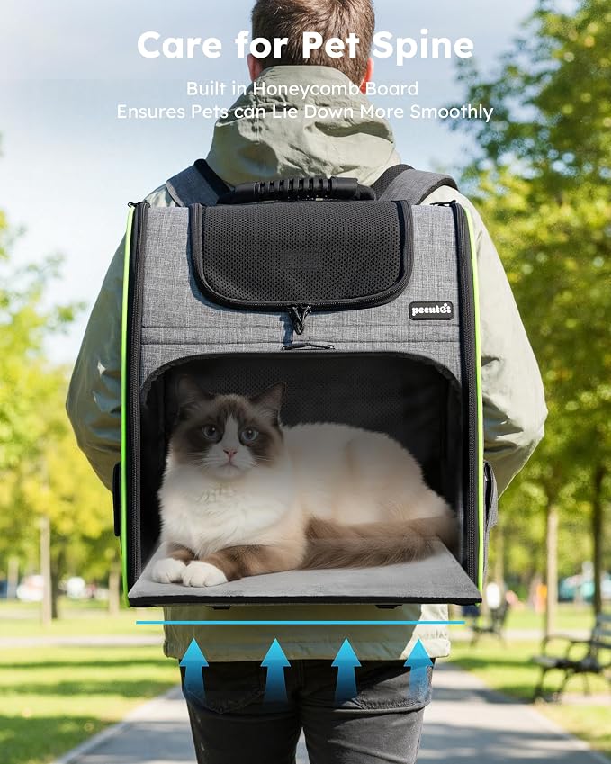 pecute Cat Backpack Expandable, Cat Carrier Backpack Breathable, Large