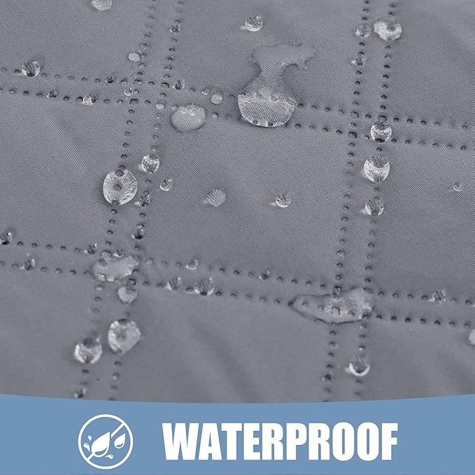 Smiry Waterproof Dog Bed Cover Pet Blanket, Soft Washable Dog Blanket for Furniture Bed Couch Sofa Reversible, Checkered (30"x70", Grey/Grey)