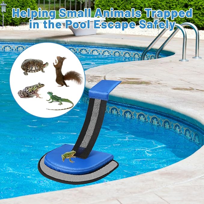 2 Pack Animal Saving Escape Ramp for Pools and Spas | Frog and Animals Saver for the Pool, Critter Escape Device for Small Animals Entering the Pool, Floating Ramp Rescues