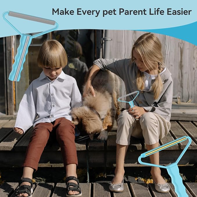 Lint Remover, Pet Hair Remover, Carpet Rake for Dog Cat Fur Removal 1 PCS | Dual Use Lint Brush & Shaver, Pet Hair Removal Tool, Cleans Car Mat Couch Pet Bed Furniture Rug, Removes Pet Fur Quickly