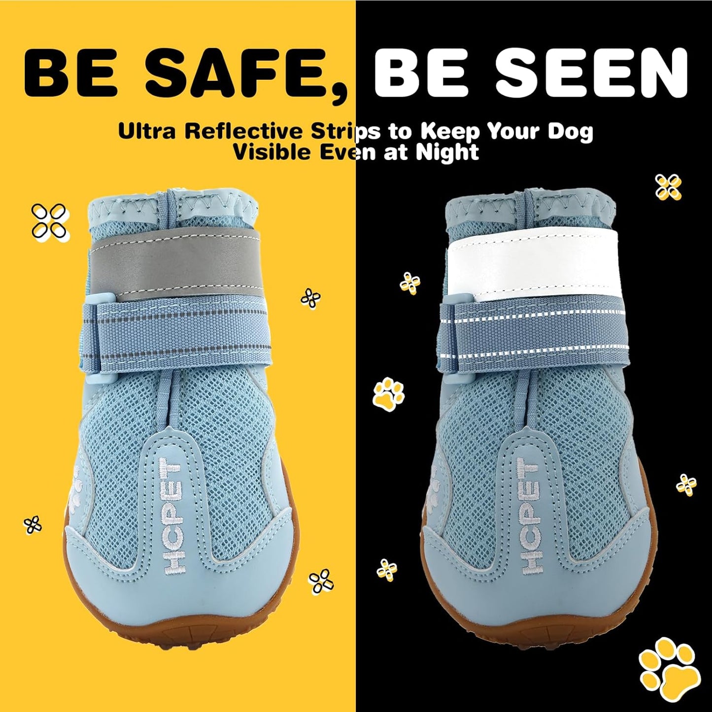 Hcpet Dog Shoes, Dog Boots for Small Dogs, Breathable Medium Dog Booties Paw Protector for Summer Hot Pavement, Winter Snowy Day, Outdoor Walking, Indoor Hardfloors Anti Slip Sole Blue Size 2