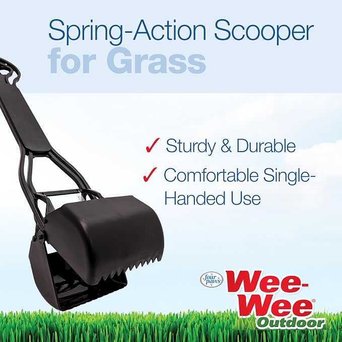 Four Paws Allen's Spring Action Dog Scooper For Hard Surfaces 3.75" x 4.5" x 15.5"