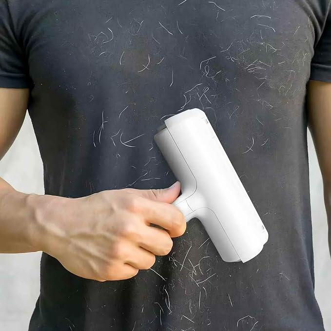 Reusable Pet Hair Remover Roller – Dog & Cat Fur Lint Cleaner for Sofa, Carpet, Bed & Car Seats – No Adhesive Required (White/Green)
