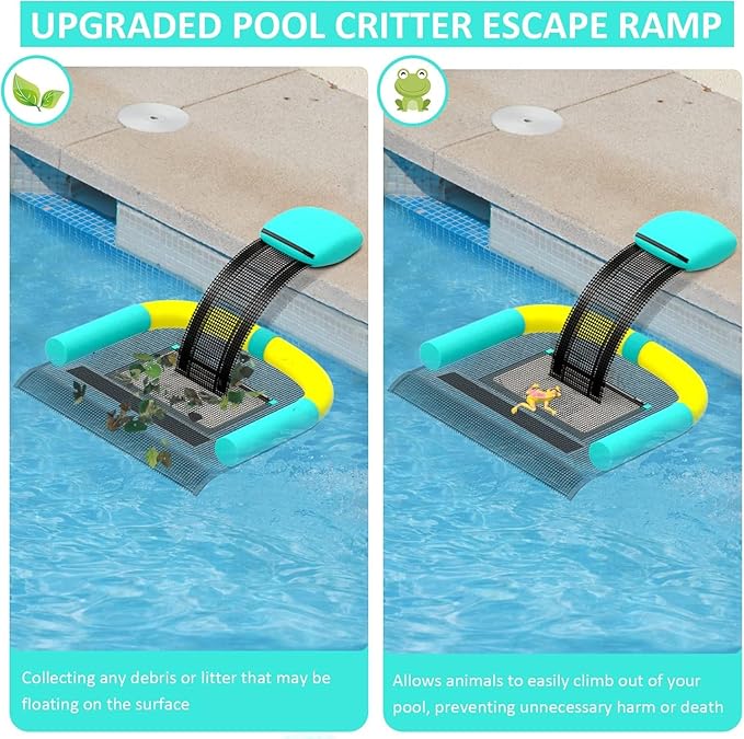 Poolvio Animal Saving Escape Ramp for Pool, Save Critters in Swimming Pool Device Handy, Pool Accessories in Floating Ramp Rescues Saving Frogs, Toads Animal Mice, Birds