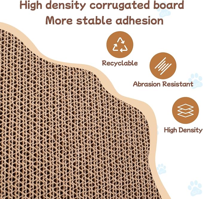 Cardboard Cat Scratcher Bed 22x16” Large Cat Scratch Pad for Cats | Curve Cat Scratcher Couch for Multi-cat Households, Widened & Thickened, Scratch Resistant, with Catnip