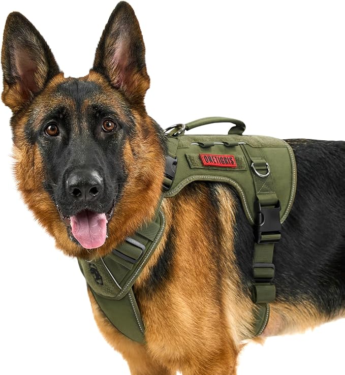 OneTigris No-Pull Tactical Dog Harness Reflective Vest for Medium Dogs | Military-grade 1000D Nylon Easy Control Vest – Adjustable Dog Harness with Hook & Loop Panels for Walking, Hiking, Training