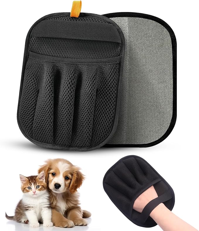 Pet Hair Removal Glove for Dogs & Cats – Reusable Electrostatic Hair Remover Mitt, Five-Finger Grooming & Cleaning Tool for Furniture, Clothes, Carpet, Couch & Car Interior