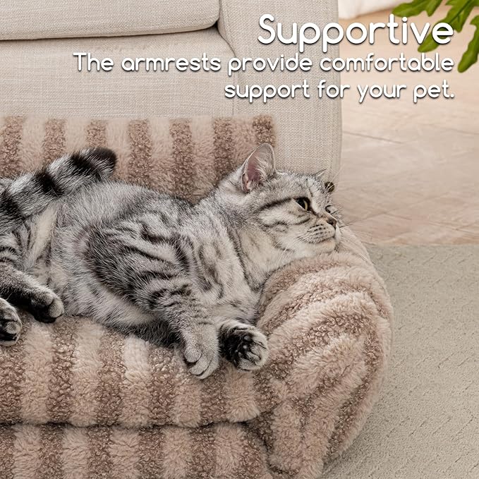 Hollypet Cat Bed Small Dog Orthopedic Couch Beds for Pets up to 13 lbs | Fluffy Multifunctional Double-Layer Warming Kitten Pet Couch Orthopedic Beds with Machine Washable Cover and Non-Slip Bottom