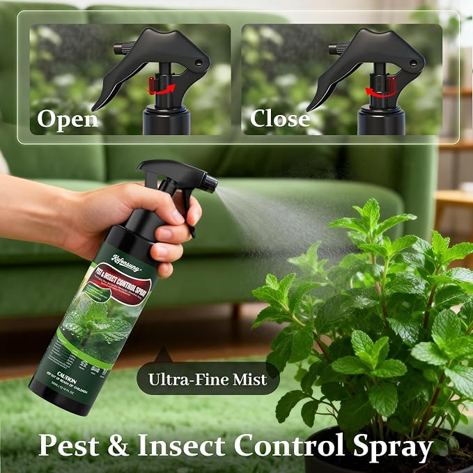 Peppermint Oil Spray for Rodents and Bugs,Indoor & Outdoor use | Natural Plant-Based Pest & Insect Repellent for Spider,Ant,Silverfish,Roach & More,Safe for Home,Pet & Family,10.15oz