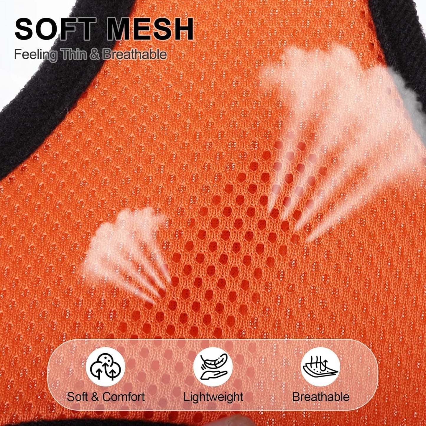 BINGPET No Pull Dog Harness,Soft Mesh Breathable All Weather Vest Harness,Safety Protection Design Durable Adjustable Step-in Easy Walk Dog Harness for Small Medium Large Dogs(Orange,XL)