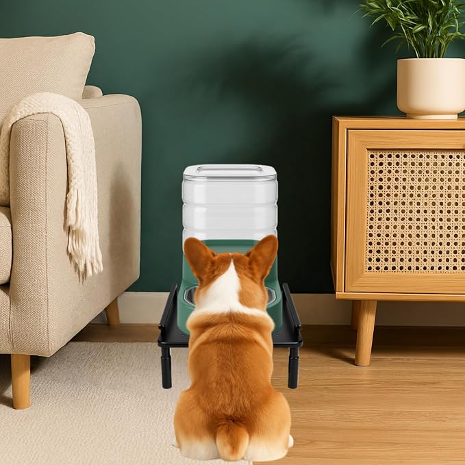 Dog Water Dispenser Stand, Metal Raised Holder for Pet Automatic Feeders, Height Adjustable Elevated Stand for Pet Feeders, Suitable for Cats, Small & Medium Dogs [Stand Only]