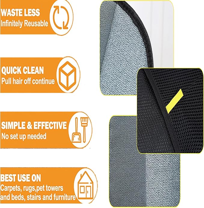 Pet Hair Removal Glove for Dogs & Cats – Upgraded Reusable Electrostatic Fur Remover Tool for Clothing, Furniture, Couch, Carpet, and Car Seats
