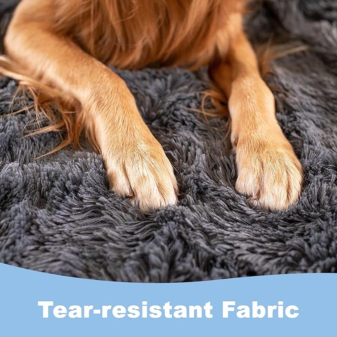 PawProof Fuzzy Pet Throw Blanket - Waterproof Blanket for Dogs & Cats - Faux Fur & Ultra-Soft Microsuede - Grey S Size (28"x38")