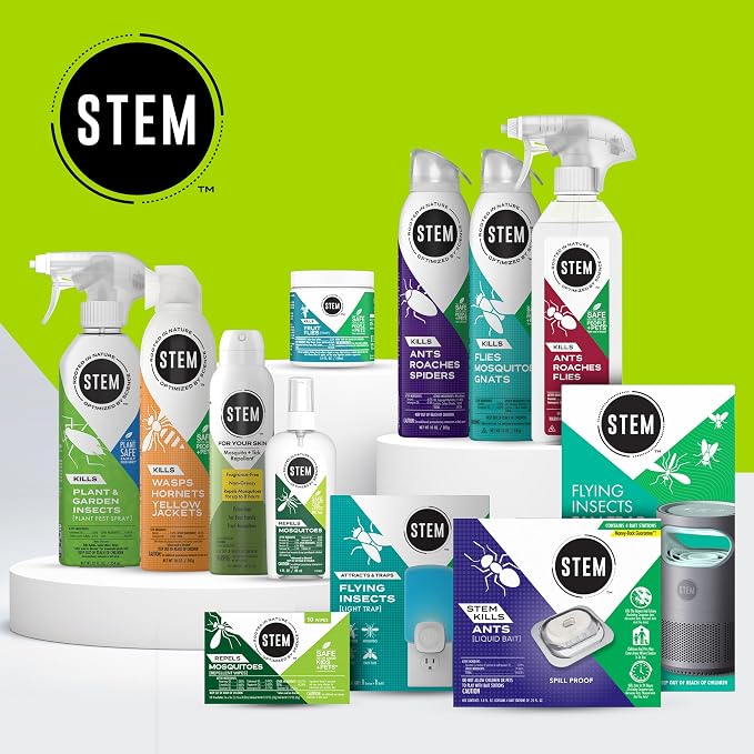 STEM Mosquito and Tick Repellent Wipes with Botanical Extracts - 10 Wipes (Pack of 8)