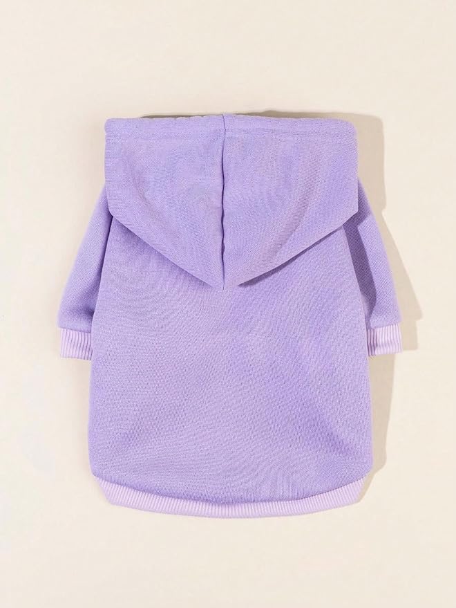 QWINEE Basic Dog Hoodie Sweatshirt Puppy Sweater Warm Cat Costumes Pet Clothes for Chihuahua Puppy Kitten Small Medium Dogs Mauve Purple XX-Small
