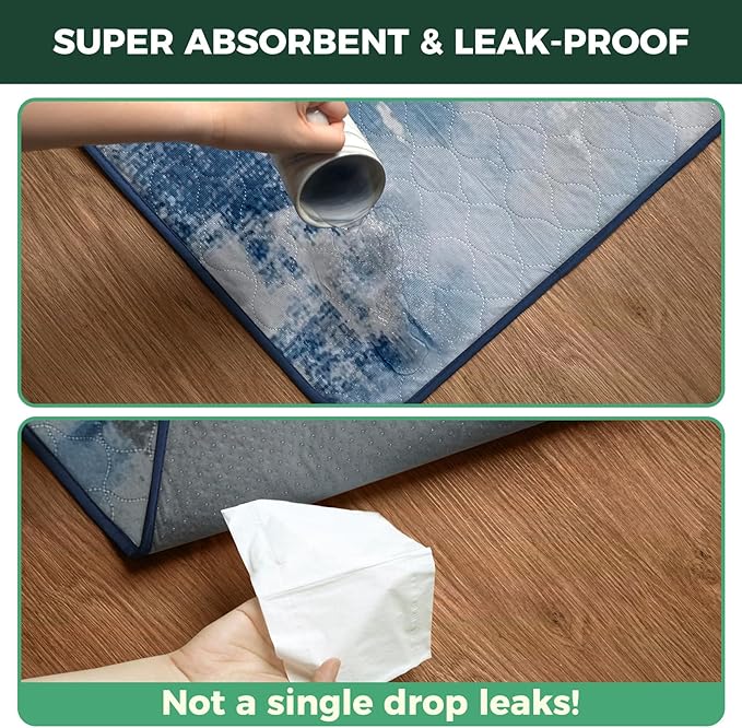 FXW Washable Pee Pads for Dogs, Puppy Pads with Super Absorbent, Specifically Designed for Rollick/Homeplus 24inch 8 Panels Dog Playpen, 63" Square, Tie-Dye Blue, 1 Pack