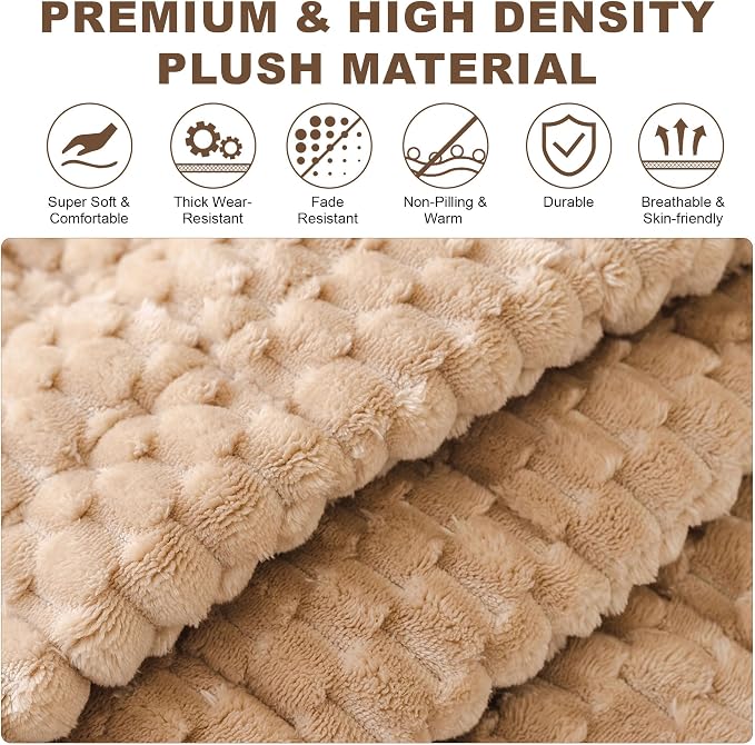 OTOB All Seasons Couch Covers for 3 Cushion Sofa Pet Friendly, Non Slip Plush Fuzzy Sofa Covers Washable, Soft Cozy Sofa Slipcovers Dog Bed Mat Furniture Protector (Coffee, 27.6" x 82.7")