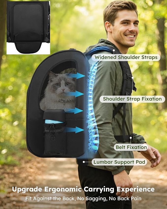 pecute Cat Backpack Expandable, Cat Carrier Backpack Acrylic Window, XL