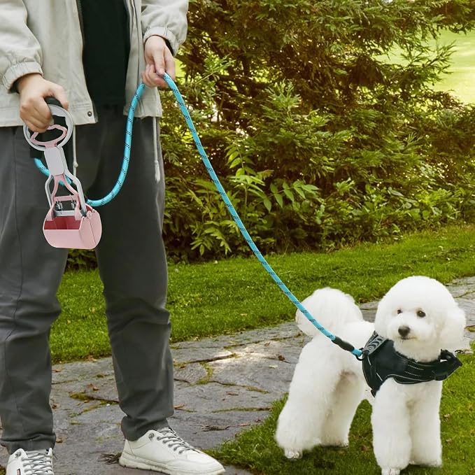 Andiker Dog Pooper Scooper with Short Handle, 10.23" Tall Dual-Spring Pet Pooper Scooper with 1 Roll of Dog Poop Bag and a Dispenser Easy to Use Dog Poop Scooper for Yard Picking Waste Up (Green)