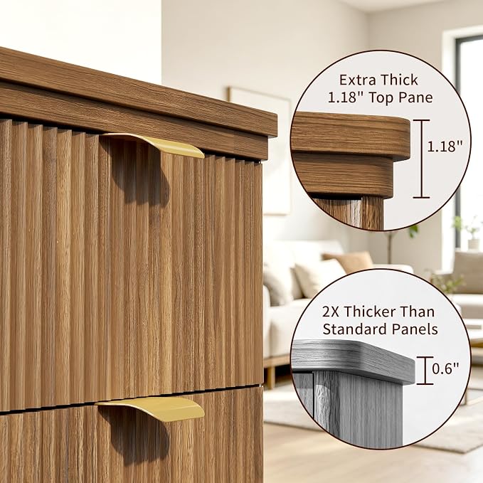 Tilt Out Trash Can Cabinet with Dog Bowl, 10 Gallons Dog Feeding Station with Storage Cabinet, Pet Feeder Cabinet with Hideaway Drawer for Kitchen, Living Room (Tilt-Out Dog Feeding Station-Walnut)