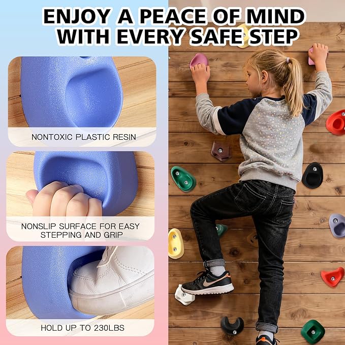 TOPNEW 30PCS Random Rock Climbing Holds Blind Box with Hardware, Non-Slip Climbing Rocks for Kids & Adults, Ideal Gift for Indoor Outdoor Climbing Wall