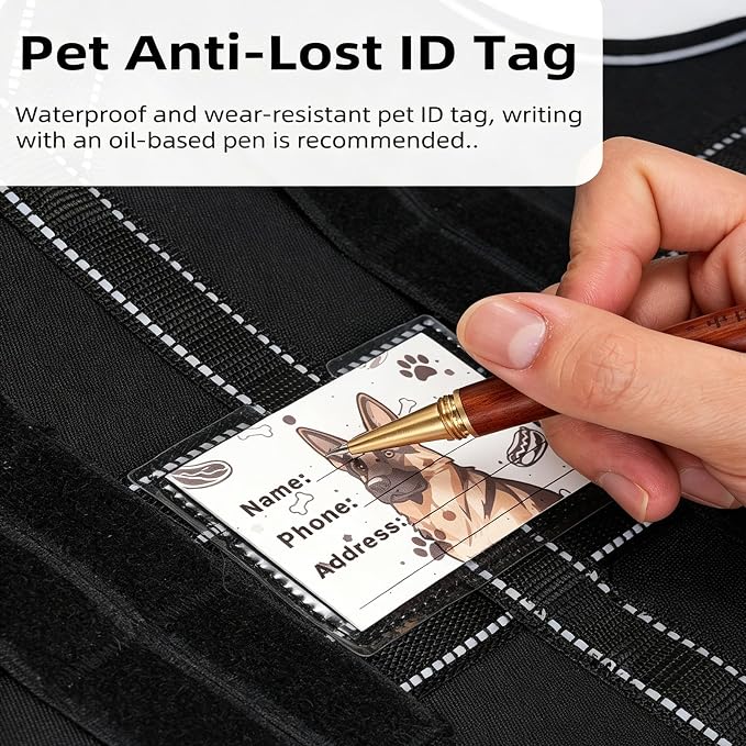 Tactical Dog Harness Adjustable Reflective No Pull Dog Harness, M | 2 Control Handles, Hook and Loop Panel for ID Patch, Pet ID Tag, Breathable Mesh Padding, Heavy Duty Dog Harness, Training