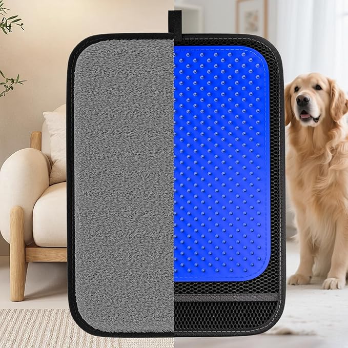 Fancybird 2 in 1 Pet Hair Removal Glove, Upgraded Pet Hair Remover Tool, Gentle Shedding Silicone Magic Brush for Dogs & Cats, Efficient Pet Hair Gloves for Couch Carpet Clothing (Blue)