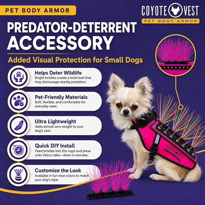 Coyotevest Coyotewhiskers Protective Nylon Dog Harness Bristles, Red | Nylon Bristles for Coyotevest or Spikevest Help Deter Coyotes, Aggressive Dogs and Birds of Prey Dog Accessory Made in USA