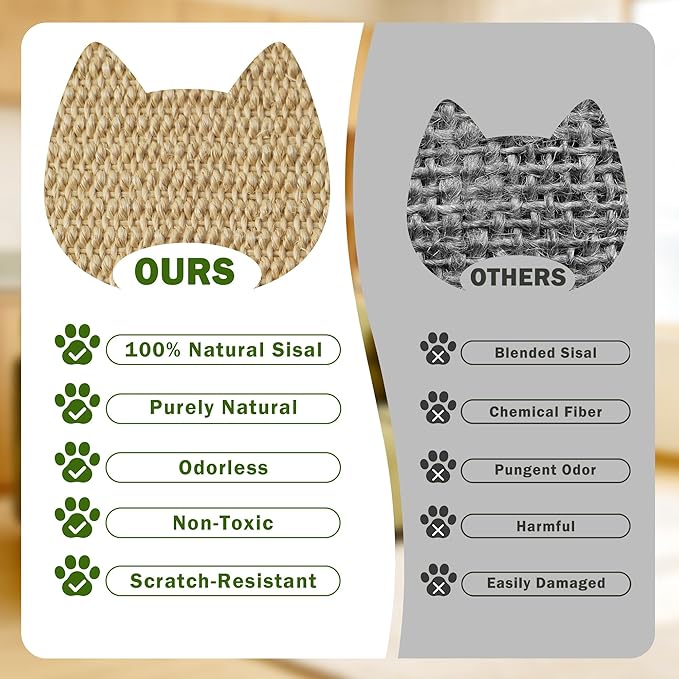 3-in-1 Crescent Elevated Cat Bed with Removable Sisal Scratcher & Soft Fleece Mat, Rocking Cat Hammock Lounge for Indoor Cats, Kittens & Small Animals, Purple