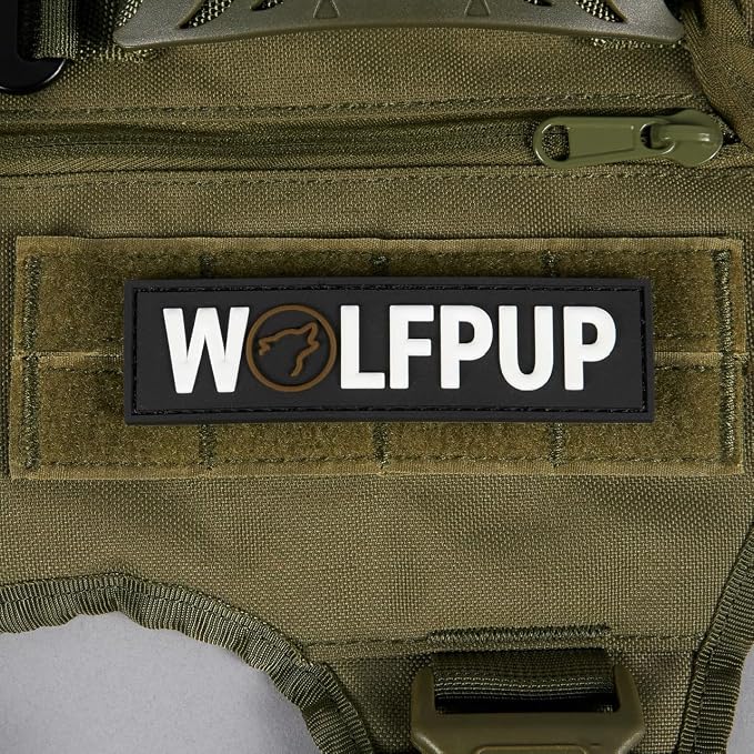 WOLFpak Tactical Dog Vest Harness No Pull Breathable MOLLE(OD Green, Large) | Dual Grab Handles, 1000D Nylon, Four-Point Adjustment, MOLLE Attachment Panels, Three Storage Pockets, Metal Alloy Buckles