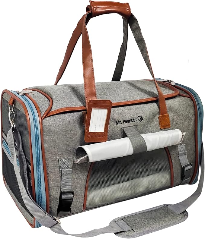 Mr. Peanut's Big Apple XL Double Expandable Pet Carrier (Platinum Gray)