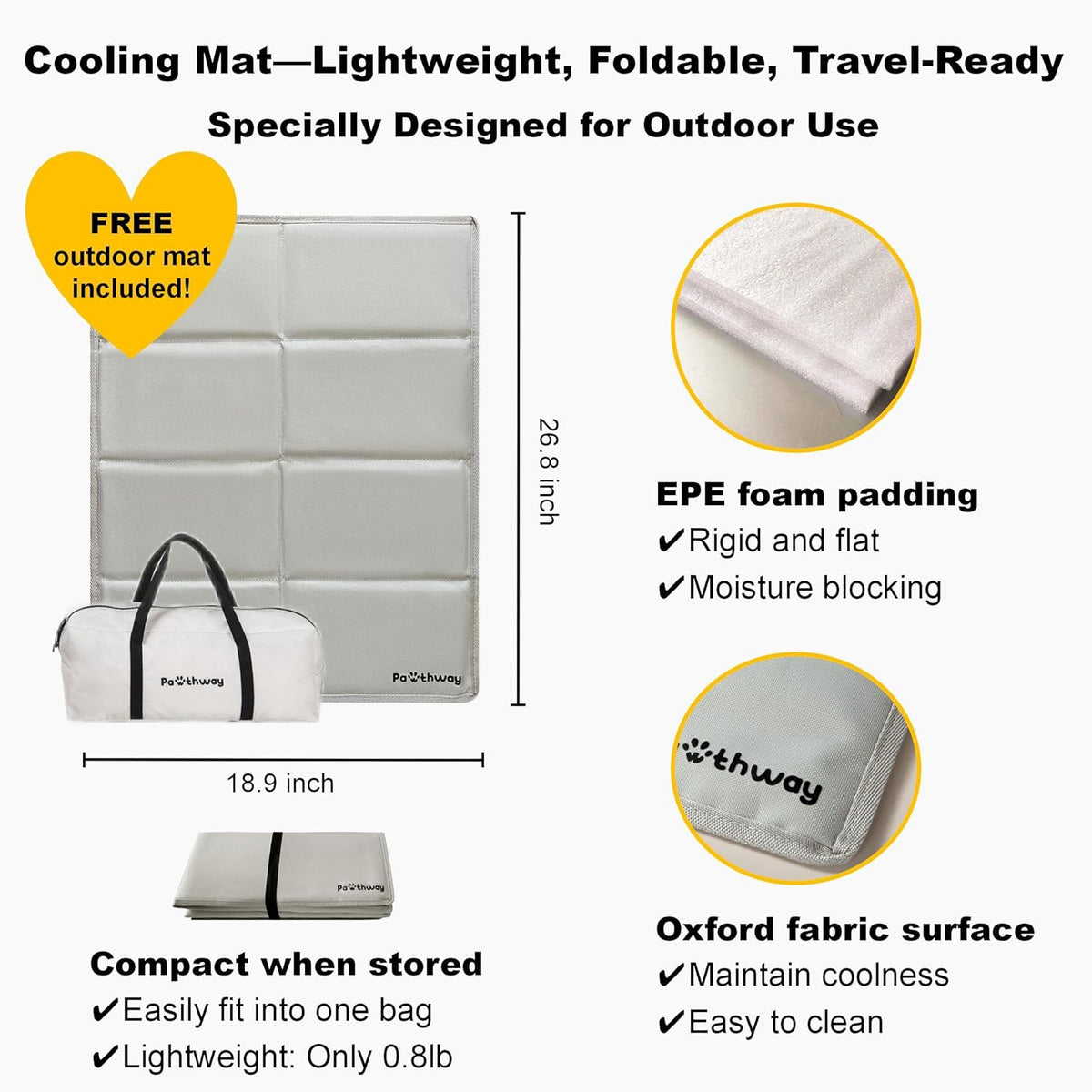 Dog Tent Cat Tent with Aluminum Poles and Camping Mat, Outdoor Waterproof Pet Tent with Zippered Mesh Door, Dog House, Cat House, Pet Playpen, Portable and Collapsible (White, Small)