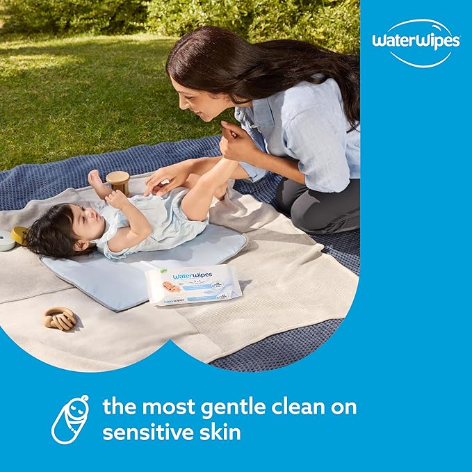 WaterWipes Sensitive+ Newborn & Baby Wipes,3-In-1 Cleans,Cares,Protects,99.9% Water,Unscented & Hypoallergenic,1440 Total,60 Count (Pack of 24)