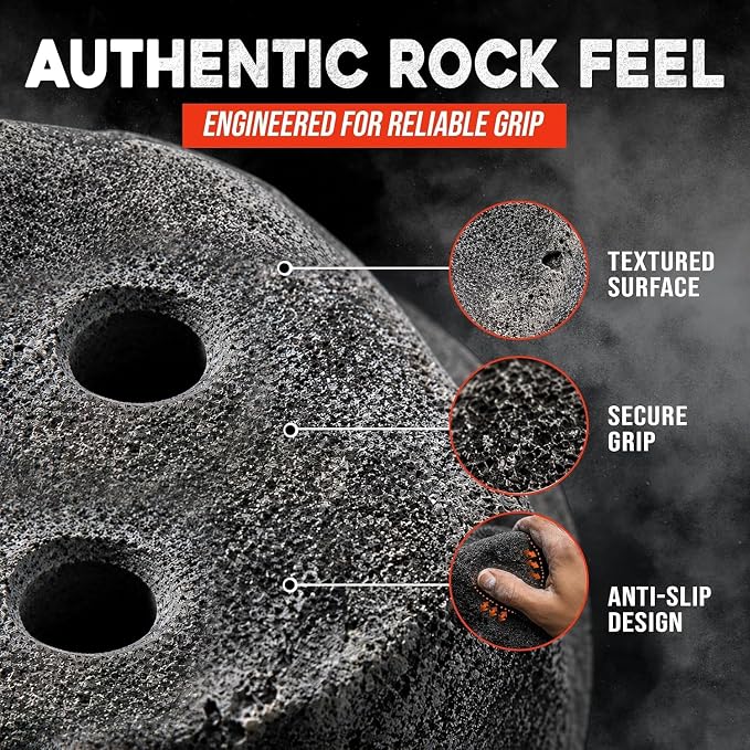 10 Large Screw On Rock Climbing Holds for Rock Wall Grips Made in USA | Rock Climbing Holds for Indoor Outdoor Play Set, Garage Gym, Bouldering, Trees - Rocky Mountain Climbing Gear