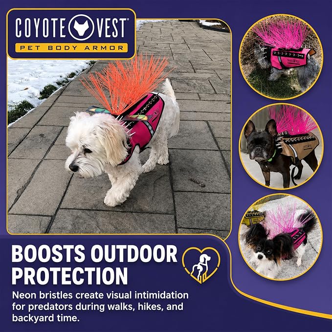 Coyotevest Coyotewhiskers Protective Nylon Dog Harness Bristles, Red | Nylon Bristles for Coyotevest or Spikevest Help Deter Coyotes, Aggressive Dogs and Birds of Prey Dog Accessory Made in USA
