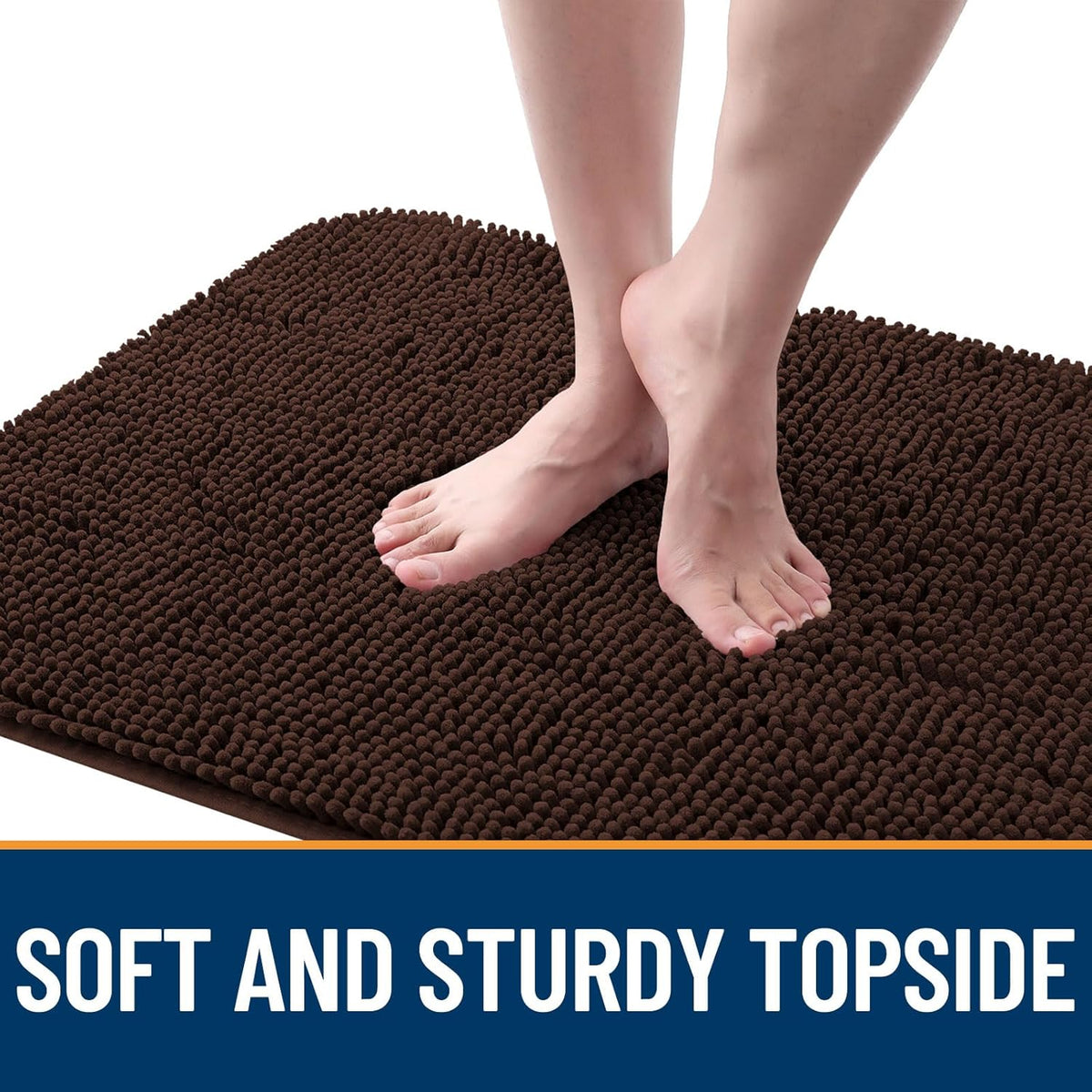 OLANLY Dog Door Mat for Muddy Paws 54x32, Absorbs Moisture and Dirt, Absorbent Non-Slip Washable Doormat, Quick Dry Chenille Mud Mat for Dogs, Entry Indoor Entryway Carpet for Inside Floor, Brown