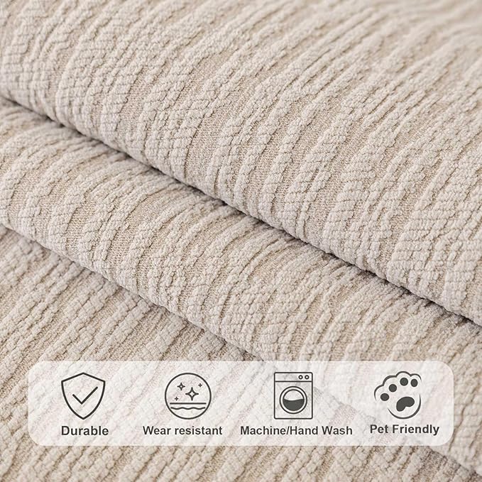 Soft Waterproof Chenille Cover Washable, Non Slip Sectional Sofa Covers for 3 Cushion Couch Sofa L Sharped Sofa Slipcover for Pets, Furniture Protector (1 PCS 36"x36" Coffee)